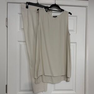 Eileen Fisher Cream Top and Pants Ensemble
